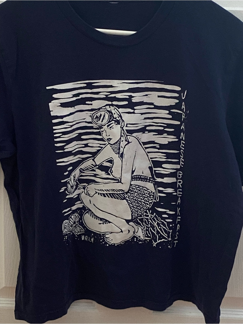 Japanese Breakfast Navy Blue Graphic Short Sleeve Tee 2015